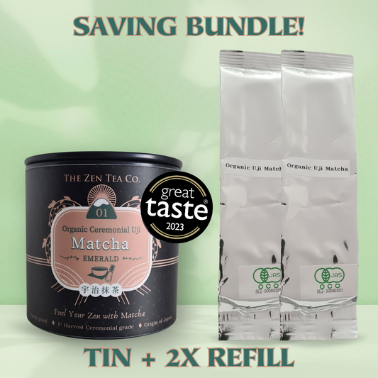 Organic Emerald Uji Matcha + 2x refill pouch