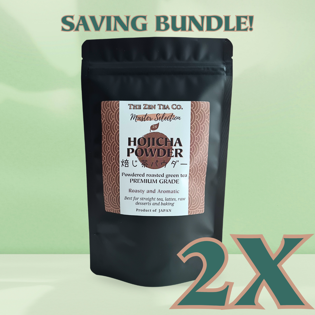 2X 24- Hojicha Powder - Premium Japanese Roasted Green Tea Powder