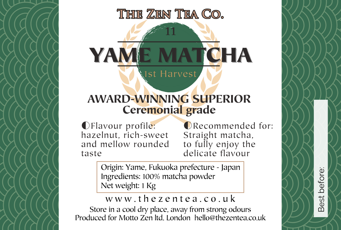 11 - Yame Matcha Award Winning - Superior Ceremonial Grade